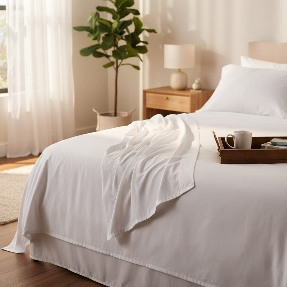 T-300 White Combed Cotton Sheets
