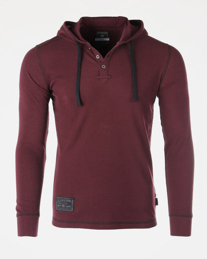 Vintage Thermal Long Sleeve Lightweight Fashion Hooded Henley